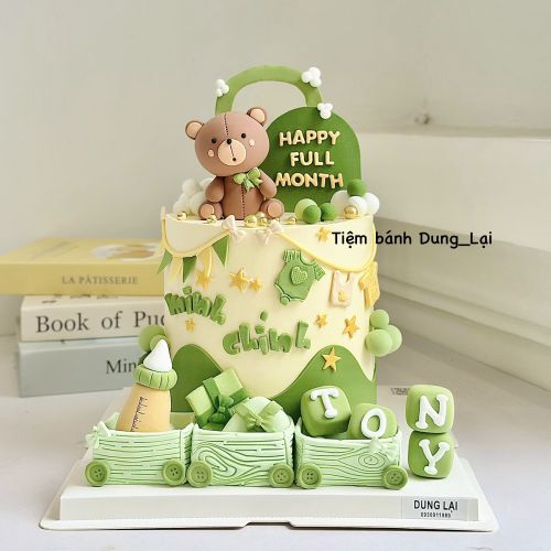 Bánh đầy tháng gấu, Bánh Sinh Nhật Đầy tháng, Bánh Sinh Nhật gấu, Bánh Sinh Nhật bé trai - Bánh Sinh Nhật Long Biên