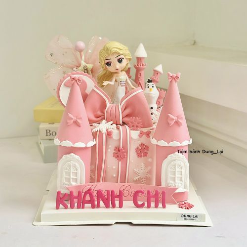 Bánh lâu đài elsa sz 16 1/2, Bánh Sinh Nhật Bé gái, Bánh Sinh Nhật lâu đài - Bánh Sinh Nhật Long Biên