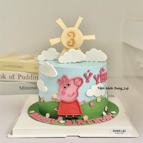 Bánh peppa pig sz 18 1/2, Bánh Sinh Nhật Peppa pig, Bánh Sinh Nhật bé gái - Bánh Sinh Nhật Long Biên