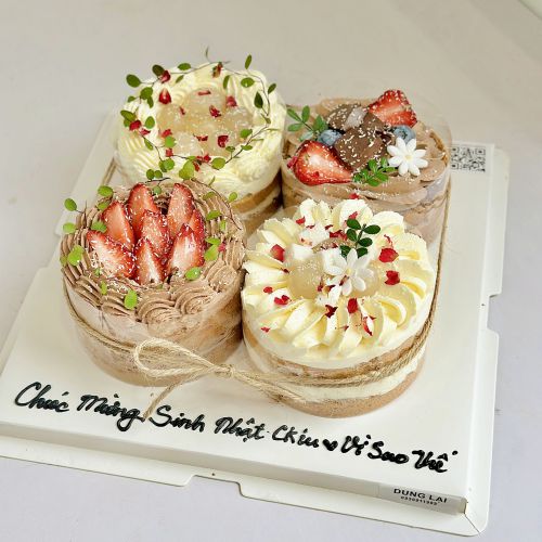 Set 4 bánh bento ghép set, Bánh Sinh Nhật Bento, Bánh Sinh Nhật set bánh - Bánh Sinh Nhật Long Biên