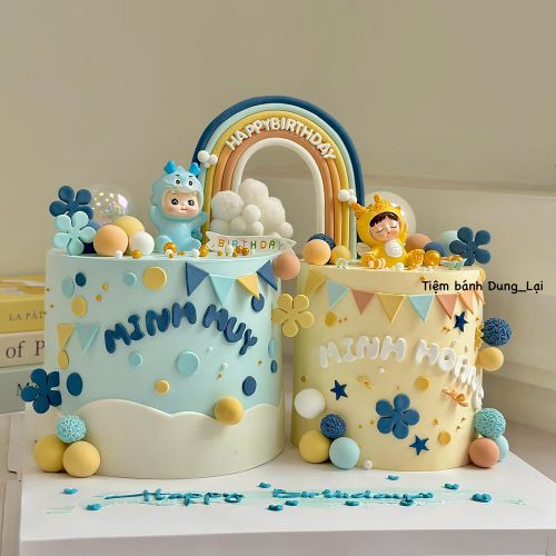 Set bánh đôi bé trai tuổi rồng 20-16, Bánh Sinh Nhật Set đôi, Bánh Sinh Nhật set bánh, Bánh Sinh Nhật bé trai - Bánh Sinh Nhật Long Biên
