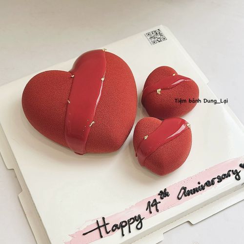 Set tim to và 2 tim nhỏ e trememet, Bánh Sinh Nhật Entremet, Bánh Sinh Nhật set bánh - Bánh Sinh Nhật Long Biên