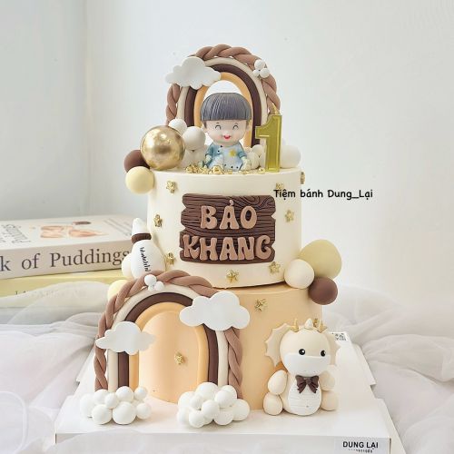 Bánh 2 tầng bé rồng 20-16, Bánh Sinh Nhật 2 tầng, Bánh Sinh Nhật bé trai, Bánh Sinh Nhật rồng, Bánh Sinh Nhật bánh tầng - Bánh Sinh Nhật Long Biên