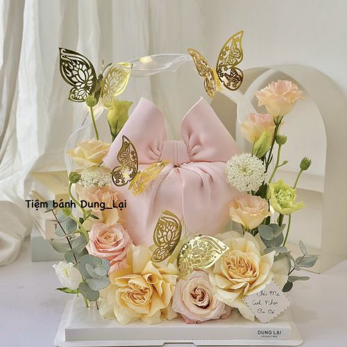 Bánh hoa tươi sz 16 dáng cao, Bánh Sinh Nhật Hoa tươi - Bánh Sinh Nhật Long Biên