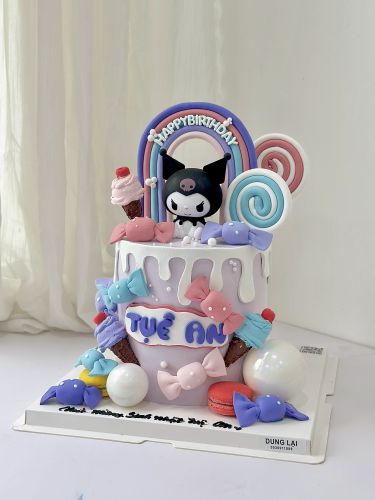 Bánh kuromi sz 16 dáng cao, Bánh Sinh Nhật Kuromi, Bánh Sinh Nhật bé gái - Bánh Sinh Nhật Long Biên
