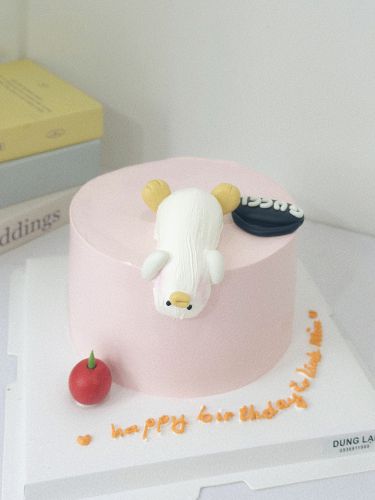 Bánh vịt ngửa đầu sz 16, Bánh Sinh Nhật Hàn quốc, Bánh Sinh Nhật cute, Bánh Sinh Nhật kem top - Bánh Sinh Nhật Long Biên