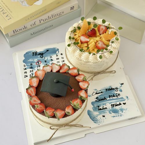 Set 2 bánh tiramisu và hồng trà xoài sz 16, Bánh Sinh Nhật Set bánh, Bánh Sinh Nhật set đôi, Bánh Sinh Nhật whipping - Bánh Sinh Nhật Long Biên