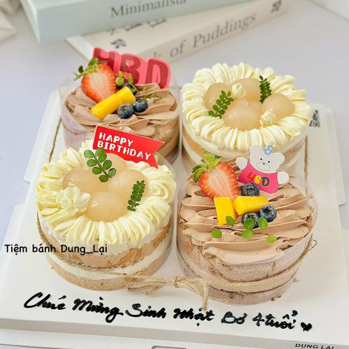 Set 4 bánh bento ghép, Bánh Sinh Nhật Set bánh, Bánh Sinh Nhật bento, Bánh Sinh Nhật whipping - Bánh Sinh Nhật Long Biên