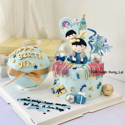 Set bánh đập và bánh kem 2 bố con, Bánh Sinh Nhật Set bánh, Bánh Sinh Nhật set đôi, Bánh Sinh Nhật bánh đập, Bánh Sinh Nhật bố con - Bánh Sinh Nhật Long Biên