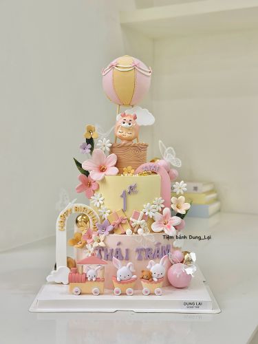 Bánh 2 tầng bé gái tuổi rồng, Bánh Sinh Nhật 2 tầng, Bánh Sinh Nhật bé gái, Bánh Sinh Nhật rồng, Bánh Sinh Nhật bánh tầng - Bánh Sinh Nhật Long Biên