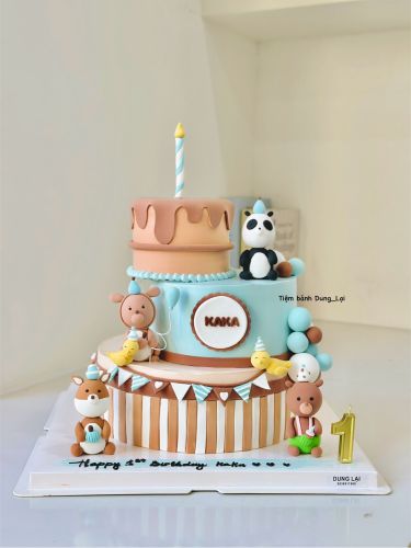 Bánh 3 tầng lệch 24 - 18-12, Bánh Sinh Nhật 3 tầng, Bánh Sinh Nhật bé trai, Bánh Sinh Nhật bánh tầng - Bánh Sinh Nhật Long Biên