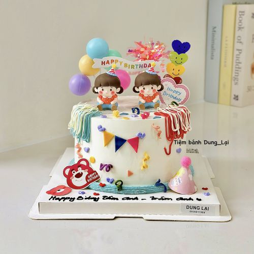 Bánh bé gái sinh đôi sz 18, Bánh Sinh Nhật Bé gái - Bánh Sinh Nhật Long Biên