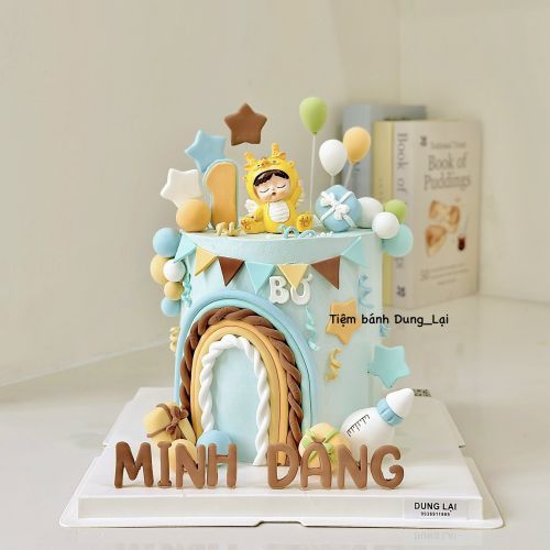 Bánh bé trai tuổi rồng xanh trắng, Bánh Sinh Nhật Bé trai, Bánh Sinh Nhật rồng - Bánh Sinh Nhật Long Biên