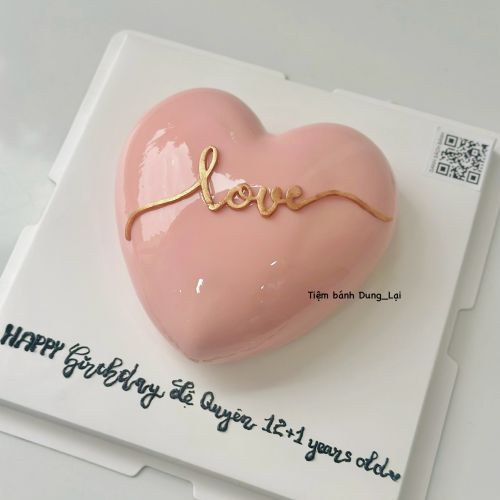 Bánh entremet dâu tim hồng, Bánh Sinh Nhật Entremet, Bánh Sinh Nhật tim, Bánh Sinh Nhật  - Bánh Sinh Nhật Long Biên