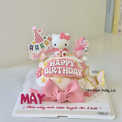 Bánh hello kitty tròn sz 16 1/2, Bánh Sinh Nhật Hello kitty, Bánh Sinh Nhật bé gái - Bánh Sinh Nhật Long Biên