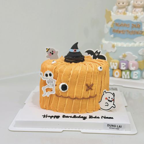 Bánh halloween cam sz 16, Bánh Sinh Nhật Halloween - Bánh Sinh Nhật Long Biên
