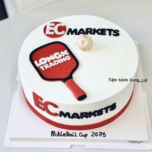Bánh pickleball tone đỏ sz 24, Bánh Sinh Nhật Pickleball - Bánh Sinh Nhật Long Biên