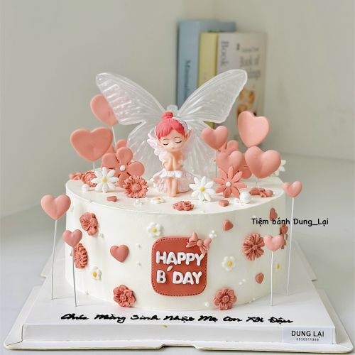 Bánh whip lá dứa khoai môn xoài dừa sz 22 trang trí bé gái phủ kem top, Bánh Sinh Nhật Whipping, Bánh Sinh Nhật bé gái, Bánh Sinh Nhật công chúa - Bánh Sinh Nhật Long Biên