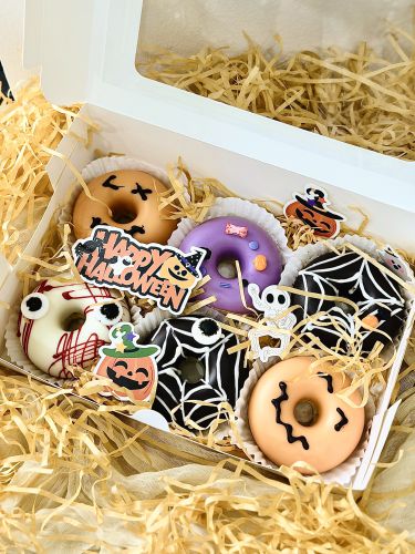 Set donut 6b halloween, Bánh Sinh Nhật Donut, Bánh Sinh Nhật halloween - Bánh Sinh Nhật Long Biên