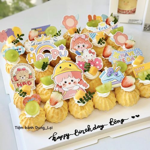 Set su kem bé gái, Bánh Sinh Nhật Set bánh, Bánh Sinh Nhật su kem - Bánh Sinh Nhật Long Biên