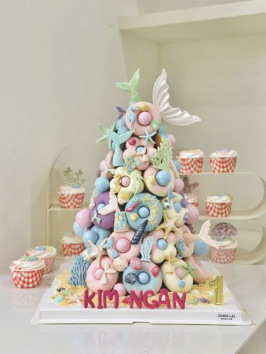 Tháp donut đuôi cá, Bánh Sinh Nhật Donut, Bánh Sinh Nhật tháp donut, Bánh Sinh Nhật tháp bánh, Bánh Sinh Nhật đuôi cá, Bánh Sinh Nhật nàng tiên cá, Bánh Sinh Nhật biển, Bánh Sinh Nhật ocean, Bánh Sinh Nhật baby shark - Bánh Sinh Nhật Long Biên