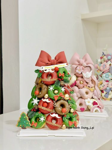 Tháp donut giáng sinh, Bánh Sinh Nhật Giáng sinh, Bánh Sinh Nhật tháp bánh, Bánh Sinh Nhật donut - Bánh Sinh Nhật Long Biên