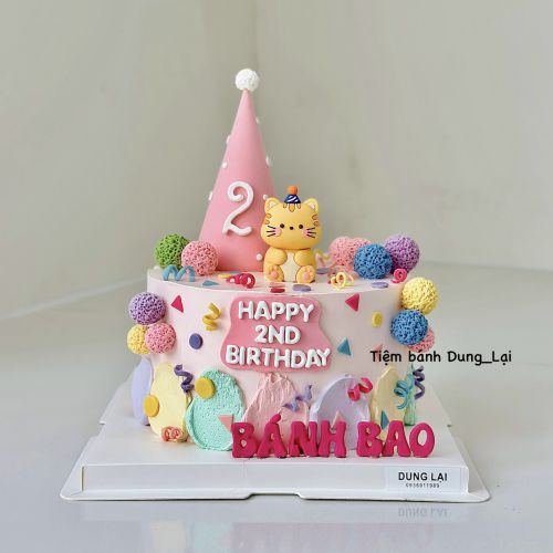 Bánh bé mèo sz 18, Bánh Sinh Nhật Mèo, Bánh Sinh Nhật bé gái - Bánh Sinh Nhật Long Biên