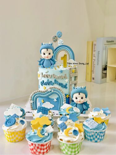 Bánh bé trai tuổi rồng sz 16 cao , Bánh Sinh Nhật Bé trai, Bánh Sinh Nhật rồng - Bánh Sinh Nhật Long Biên