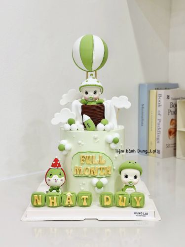 Bánh bé trai tuổi rồng tone xanh sz 16 cao, Bánh Sinh Nhật Rồng, Bánh Sinh Nhật bé trai - Bánh Sinh Nhật Long Biên