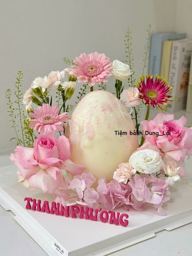 Bánh đập trứng hoa tươi, Bánh Sinh Nhật Hoa tươi, Bánh Sinh Nhật bánh đập - Bánh Sinh Nhật Long Biên