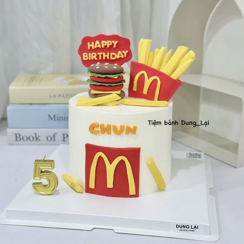 Bánh mcdonald sz 16 1/2, Bánh Sinh Nhật Mcdonald, Bánh Sinh Nhật khoai tây, Bánh Sinh Nhật tạo hình, Bánh Sinh Nhật bé trai - Bánh Sinh Nhật Long Biên