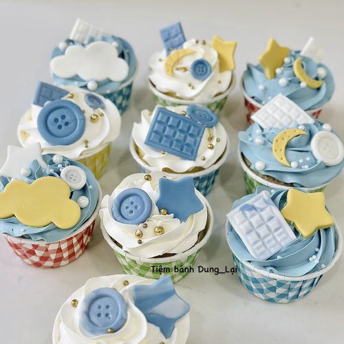 Cupcake tone xanh, Bánh Sinh Nhật Cupcake - Bánh Sinh Nhật Long Biên