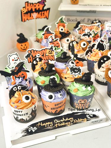 Set cupcake 9c halloween có nhân hoa quả, Bánh Sinh Nhật Halloween, Bánh Sinh Nhật cupcake - Bánh Sinh Nhật Long Biên