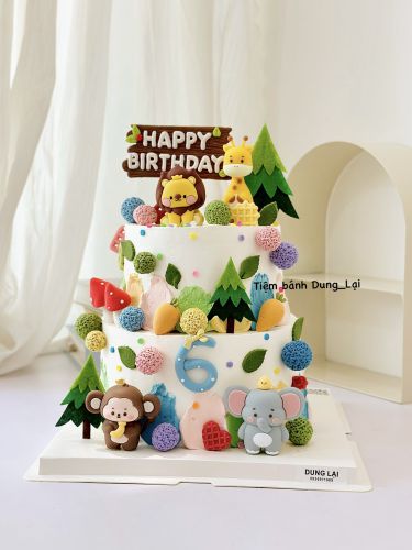 Bánh 2 tầng safari 20-16, Bánh Sinh Nhật 2 tầng, Bánh Sinh Nhật bánh tầng, Bánh Sinh Nhật safari - Bánh Sinh Nhật Long Biên