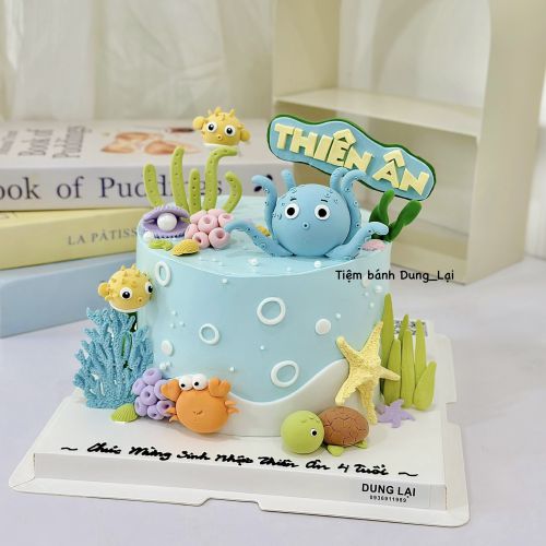 Bánh bạch tuộc đại dương sz 16, Bánh Sinh Nhật Bạch tuộc, Bánh Sinh Nhật đại dương, Bánh Sinh Nhật baby shark, Bánh Sinh Nhật bé trai - Bánh Sinh Nhật Long Biên