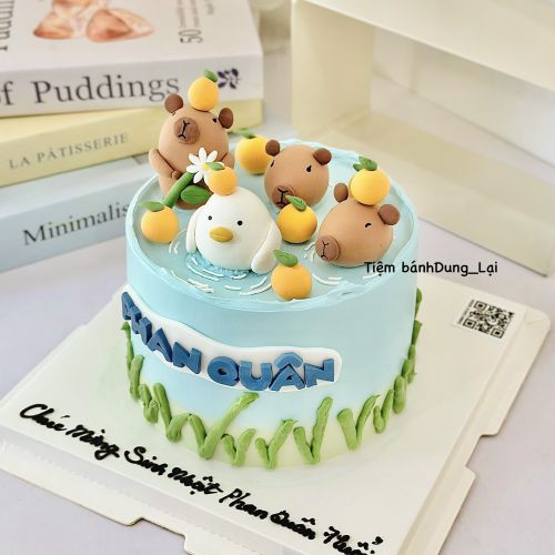 Bánh capybara sz 16, Bánh Sinh Nhật Capybara, Bánh Sinh Nhật bé trai, Bánh Sinh Nhật bé gái - Bánh Sinh Nhật Long Biên