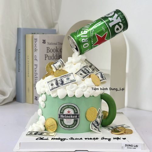 Bánh cốc bia heineken sz 16 1/2, Bánh Sinh Nhật Bia, Bánh Sinh Nhật beer, Bánh Sinh Nhật người lớn - Bánh Sinh Nhật Long Biên