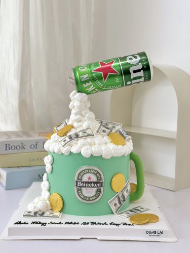 Bánh cốc bia heineken sz 16 1/2, Bánh Sinh Nhật Cốc bia, Bánh Sinh Nhật beer, Bánh Sinh Nhật tạo hình - Bánh Sinh Nhật Long Biên
