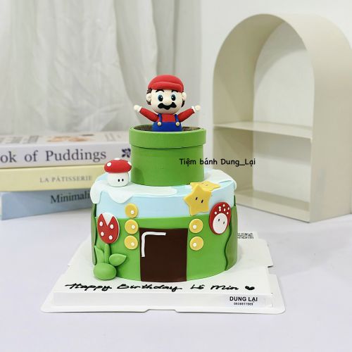 Bánh mario sz 16, Bánh Sinh Nhật Mario, Bánh Sinh Nhật bé trai - Bánh Sinh Nhật Long Biên