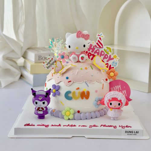 Bánh tròn hello kitty nhân kem sz 16, Bánh Sinh Nhật Hello kitty, Bánh Sinh Nhật melody, Bánh Sinh Nhật kuromi, Bánh Sinh Nhật bé gái, Bánh Sinh Nhật sanrio - Bánh Sinh Nhật Long Biên