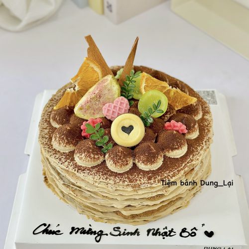 Crepe ngàn lớp tiramisu sz 16, Bánh Sinh Nhật Crepe, Bánh Sinh Nhật tiramisu - Bánh Sinh Nhật Long Biên