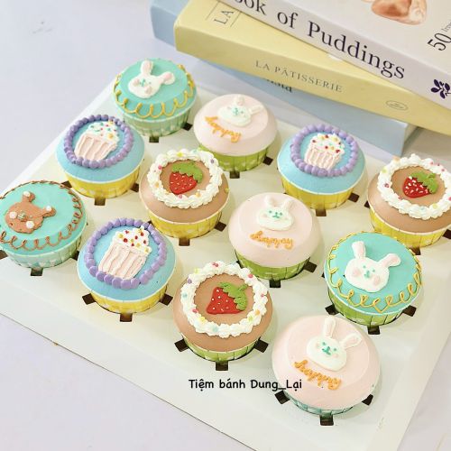 Cupcake vẽ kem , Bánh Sinh Nhật Cupcake - Bánh Sinh Nhật Long Biên