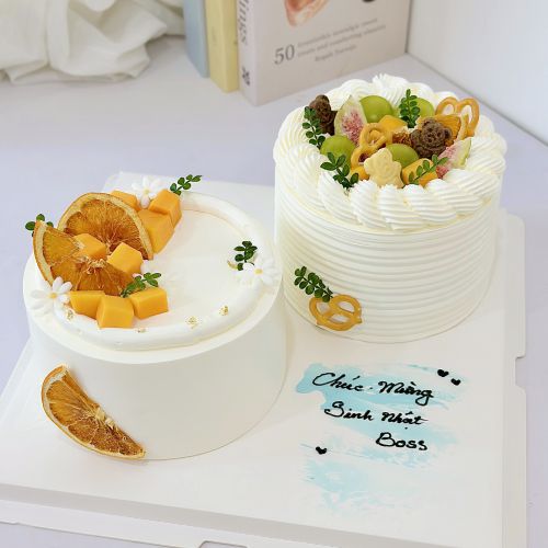 Set 2 bánh kem tươi sz 16, Bánh Sinh Nhật Set đôi, Bánh Sinh Nhật kem top - Bánh Sinh Nhật Long Biên