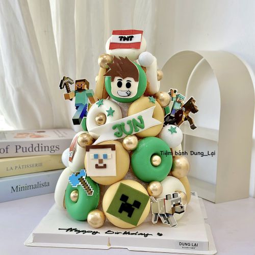 Tháp donut roblox minecraft, Bánh Sinh Nhật Donut, Bánh Sinh Nhật tháp bánh - Bánh Sinh Nhật Long Biên