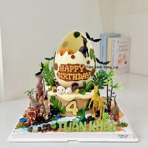 Bánh 2 tầng trứng khủng long sz 20-14
