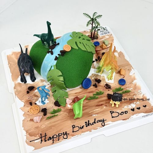 Bánh entremet tim bé trai sz 14 khủng long
