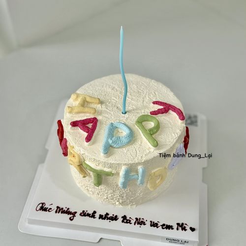 Bánh kem tươi happy birtbday sắc màu sz 16