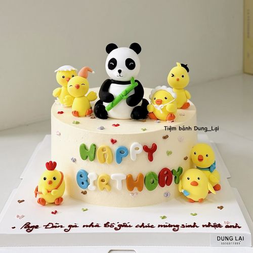 Bánh nặn gấu panda và đàn gà 7 chú