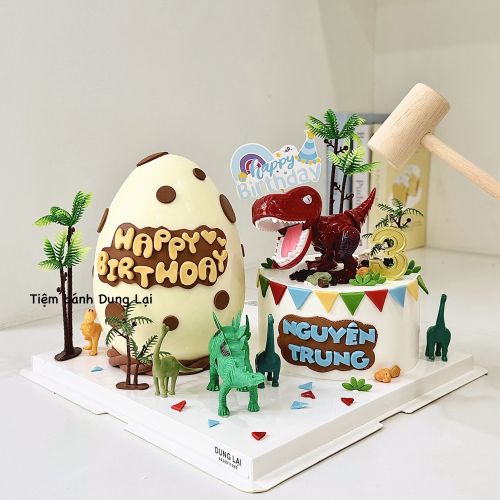 Set bánh đập và bánh kem khủng long sz 16