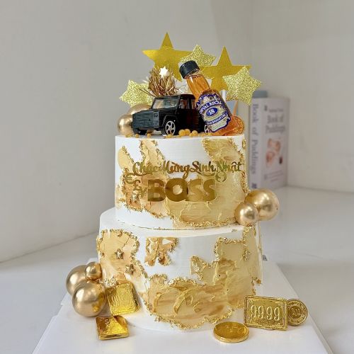 Bánh 2 tầng sz 20-16 ô tô - Bé trai